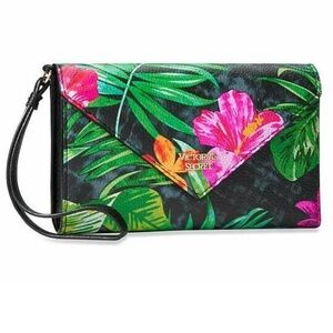 Victoria's Secret Black and Pink Tropical Clutch, retired. A rare find